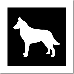 Belgian Malinois Dog Breed Silhouette Posters and Art